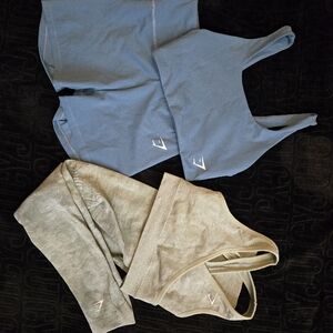 Gymshark Blue and Gray Sports Bras